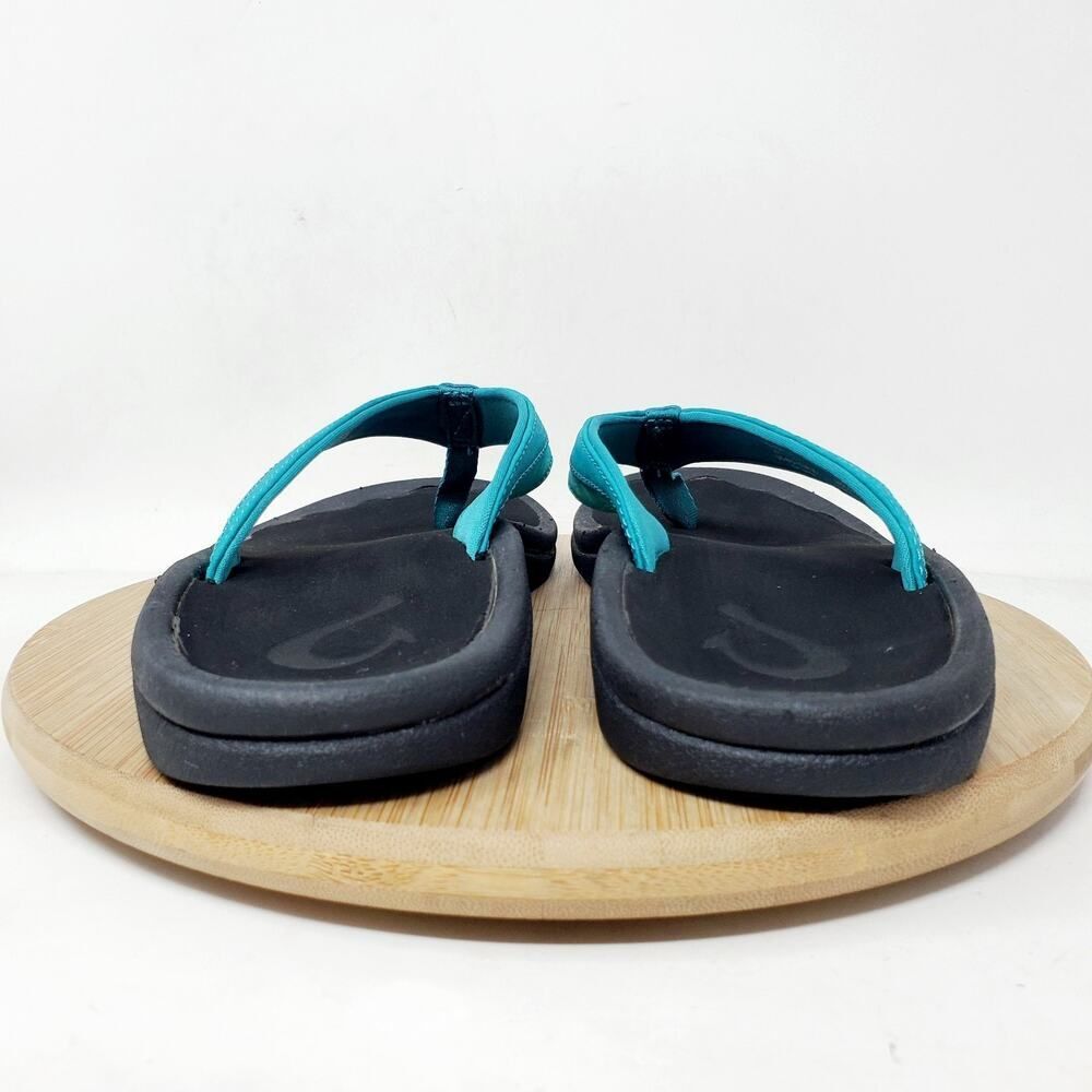 Olukai Ohana Sandals Womens 5 Teal Blue Flip Flop Thong Pool Beach‎ Shoes - Picture 8 of 12